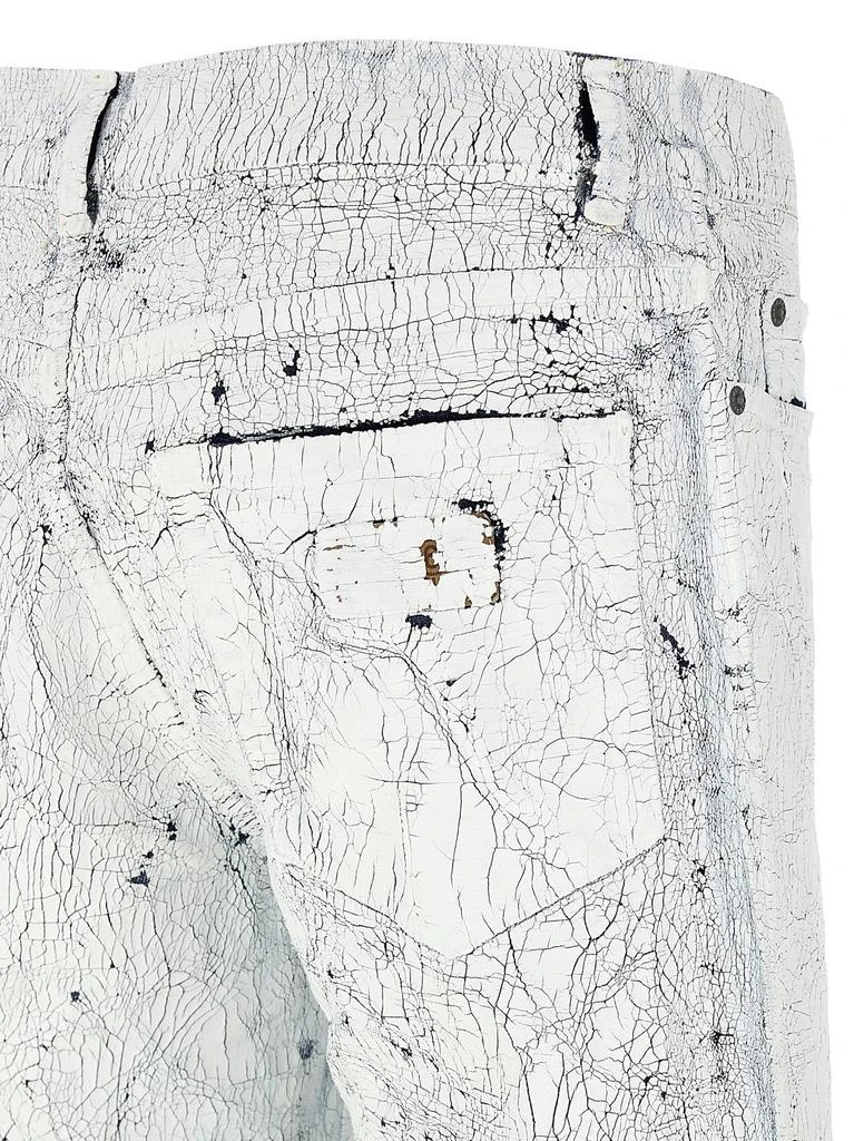 MM6 MM6 Maison Margiela Cracked-Effect Straight-Leg Jeans 4