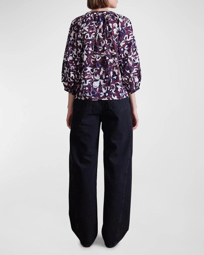 Apiece Apart Tule Floral-Print Organic Cotton Top 3