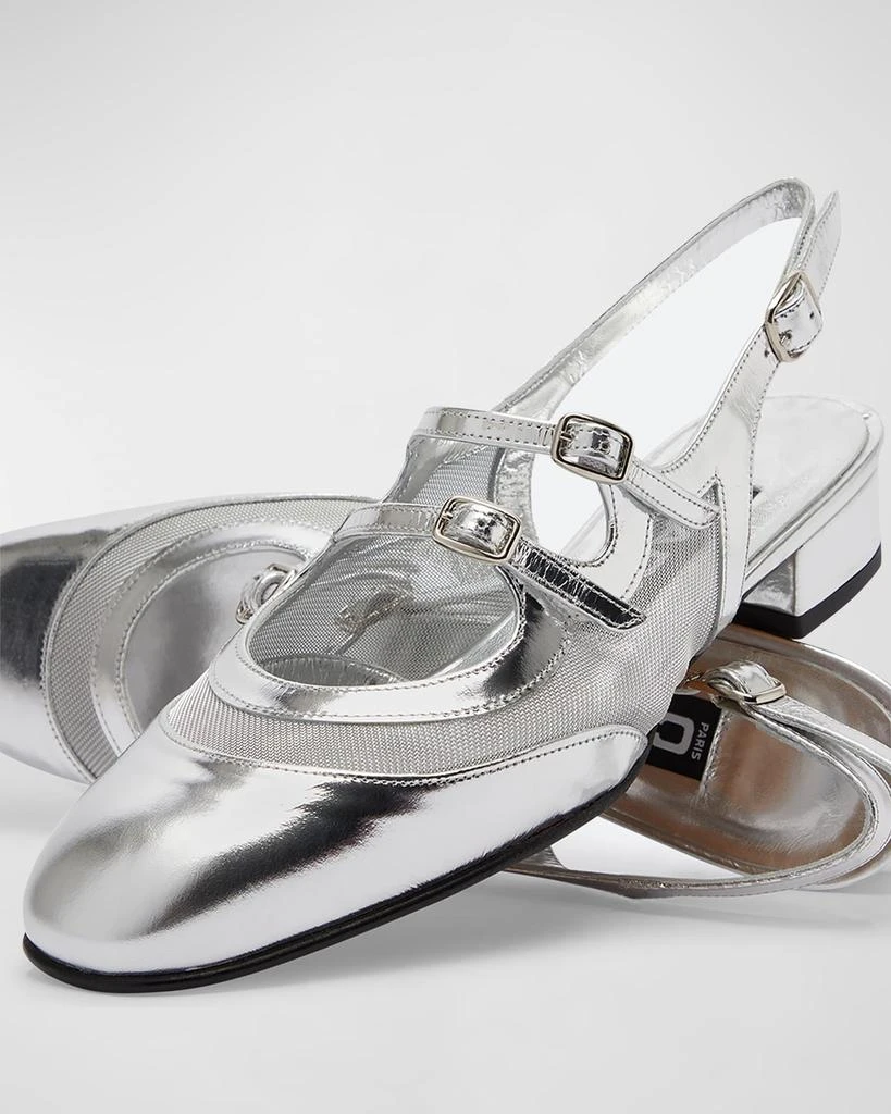 Carel Peche Metallic Mary Jane Ballerina Flats 4