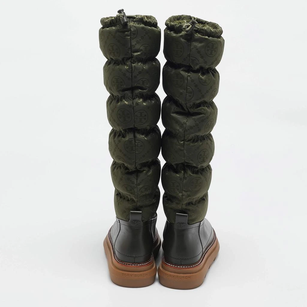 Tory Burch Tory Burch Green Leather and Nylon Leccio Snow Boots Size 39.5 5