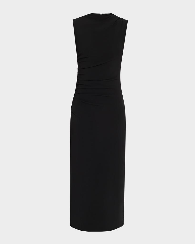 Marella Nef Ruched Mock-Neck Midi Dress