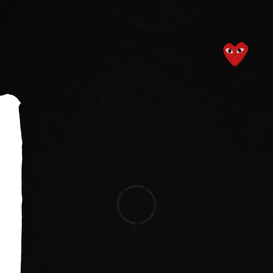 Comme des Garcons Kids Embroidered Red Heart Short-sleeve T-shirt In Black 3