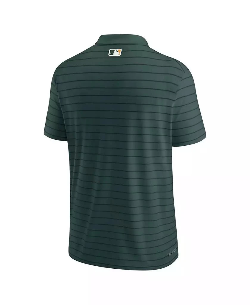 NIKE Men's Green Oakland Athletics Authentic Collection Striped Performance Pique Polo Shirt 3