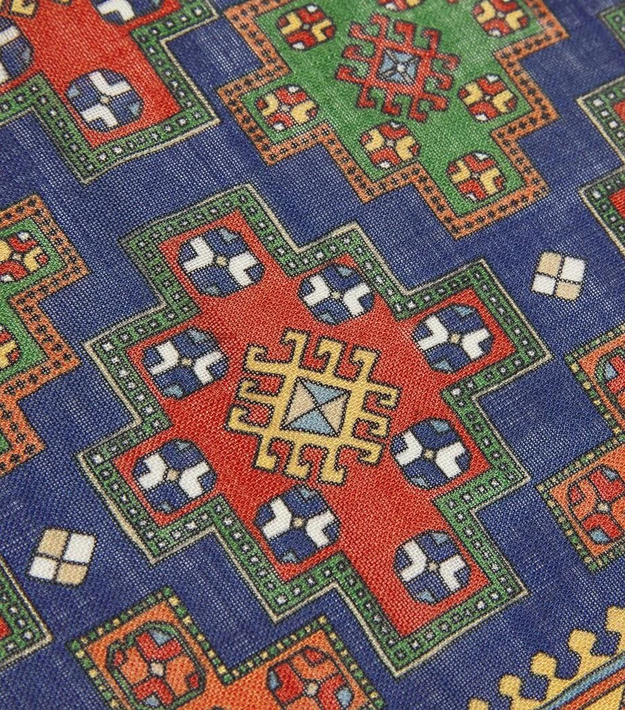 Drake's Wool-Silk Kelim Print Pocket Square 4