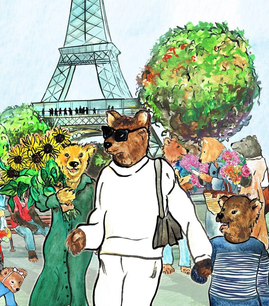 Jo Laing Les Ours d’Eiffel Paris A3 Print 4