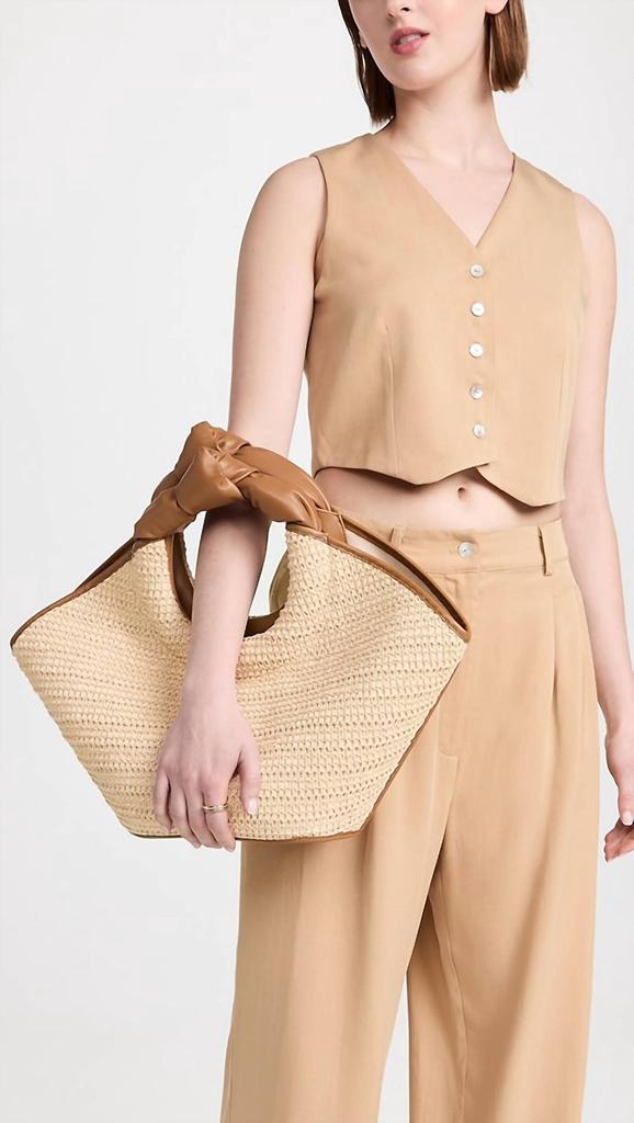 Hereu Cabassa Raffia Handbag In Natural / Bark