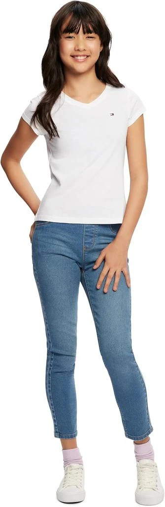 Tommy Hilfiger Tommy Hilfiger girls Short Sleeve Solid V-neck T-shirt, Everyday Casual Wear, Soft & Comfortable Fit 2