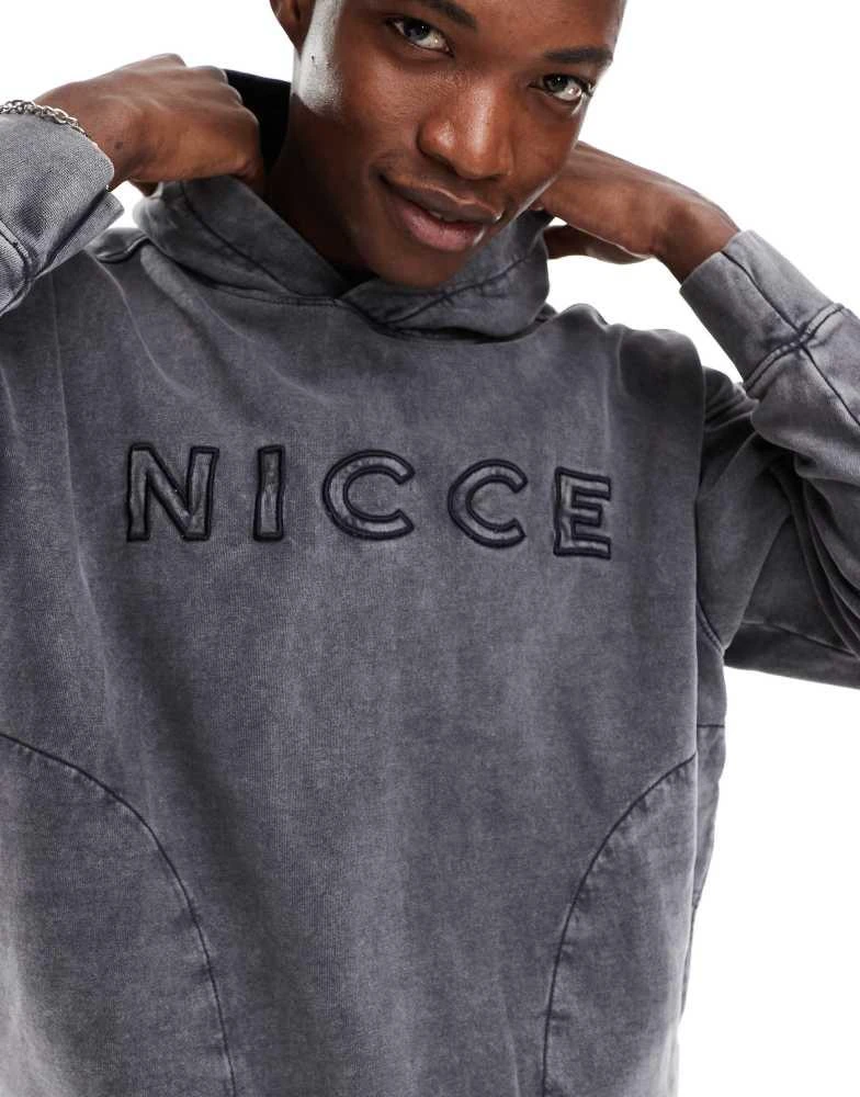 NICCE Nicce co-ord logo washed hoodie in grey 3
