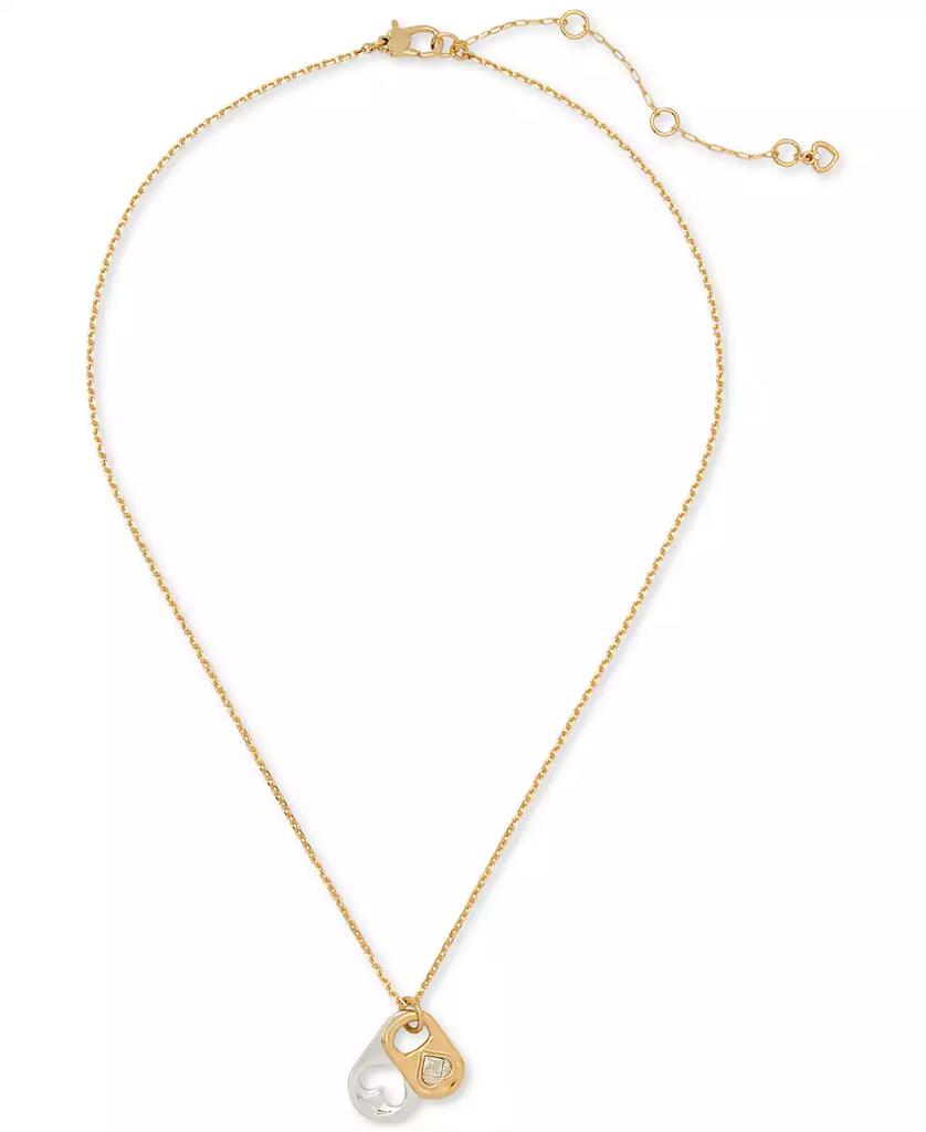 Kate Spade Two-Tone Double Pop Tab Pendant Necklace, 16" + 3" extender