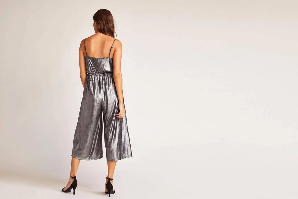 BB Dakota Shine On Metallic Jumpsuit In Silver Metallic 4