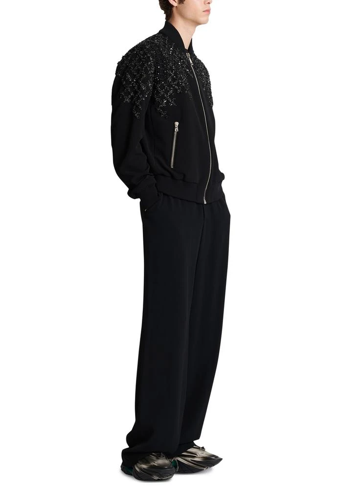 Balmain Embroidered crepe bomber jacket 7