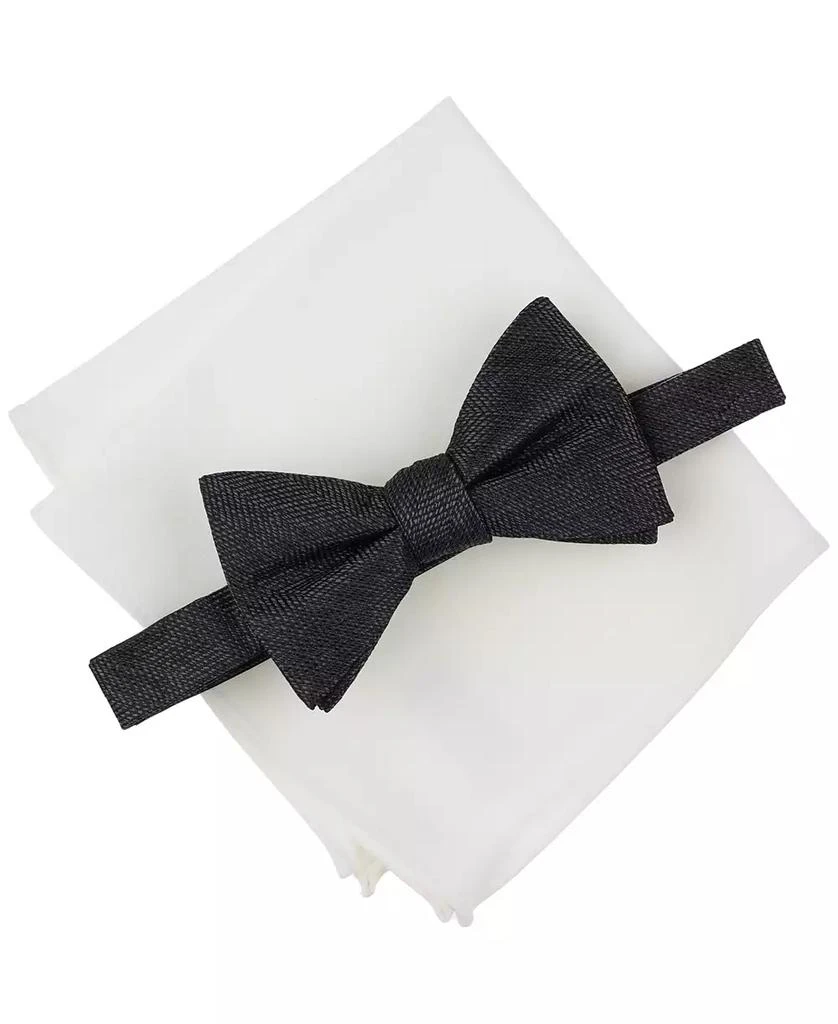 Bar III Men's Chevron Bow Tie & Solid Pocket Square Set, Exclusively at Macy's 1