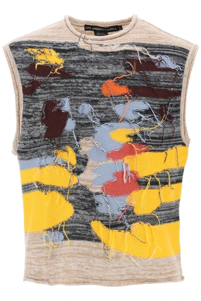 ANDERSSON BELL Andersson bell crew neck vest with intarsia 1