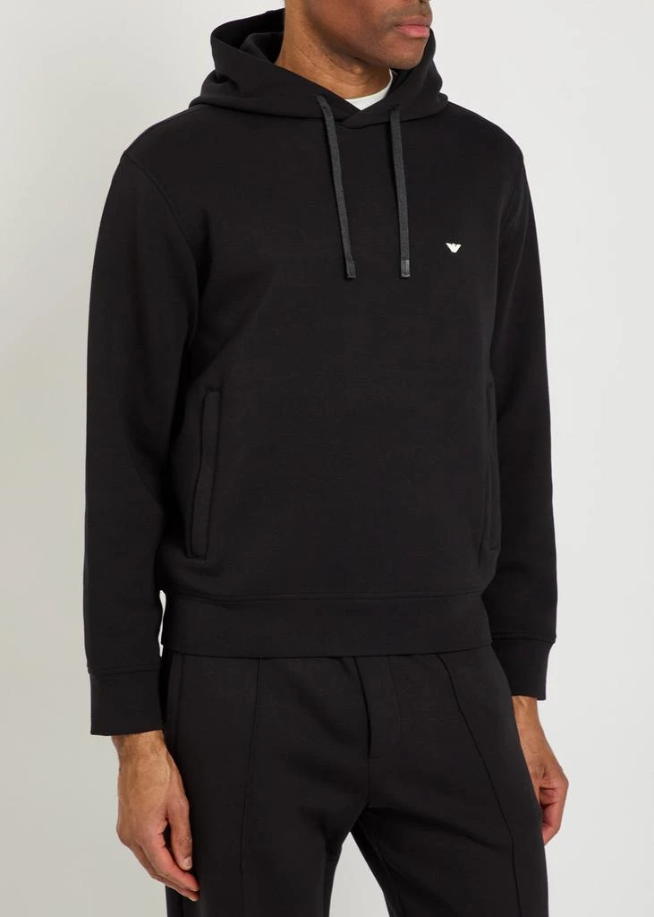 Emporio Armani Logo-embroidered hooded jersey sweatshirt 2