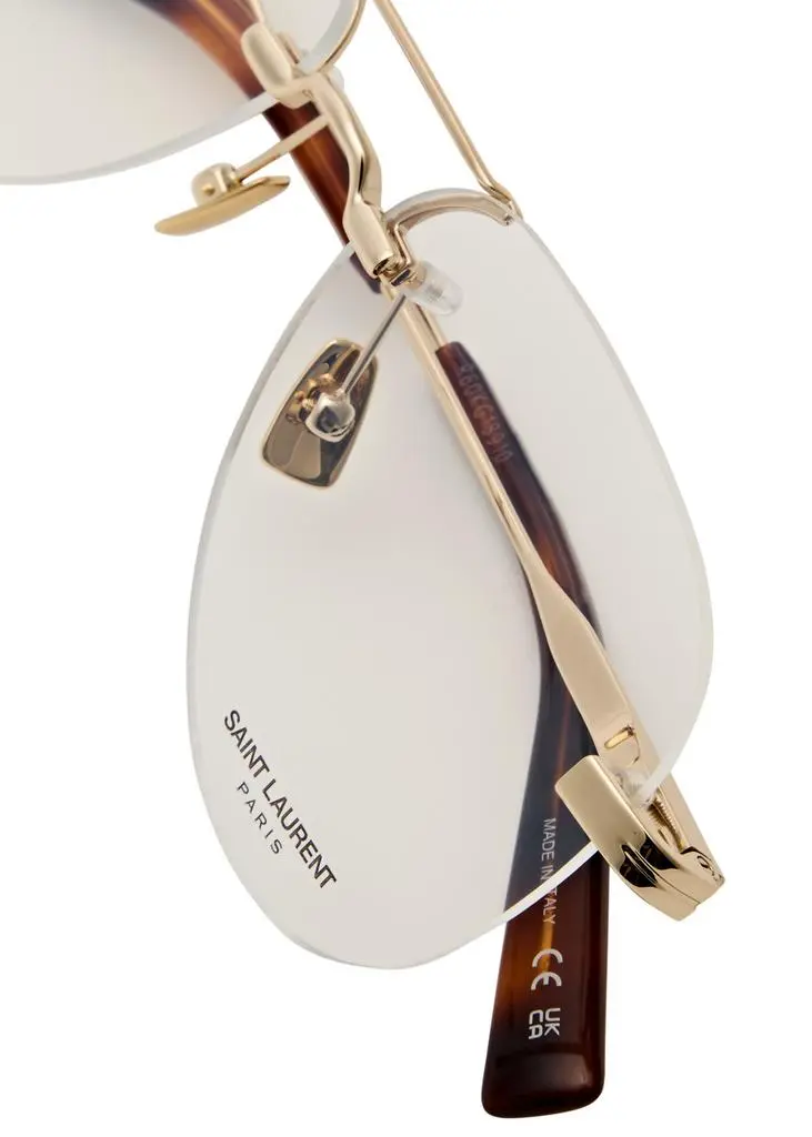 Yves Saint Laurent Rimless aviator-style optical glasses 3