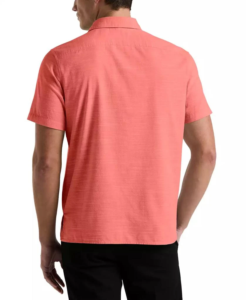 Perry Ellis Men's Cotton Dobby Short Sleeve Button-Front Shirt 4
