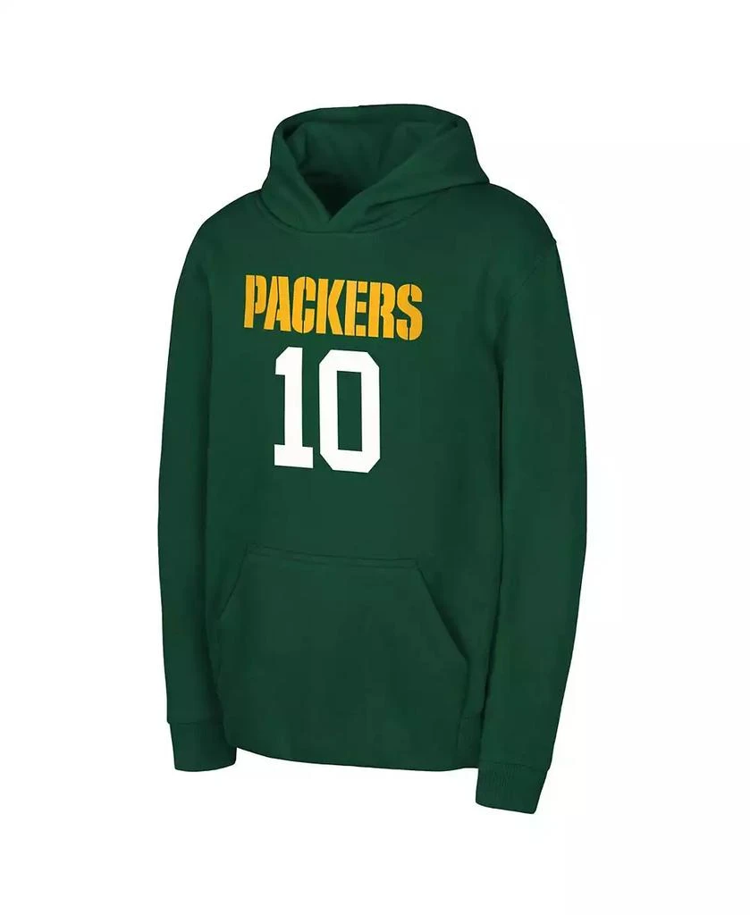 Outerstuff Big Boys and Girls Jordan Love Green Green Bay Packers Mainliner Player Name Number Hoodie 2