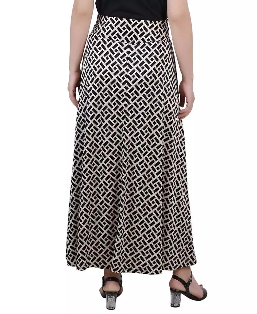 NY Collection Petite Printed Maxi Skirt with Sash Waist Tie 2