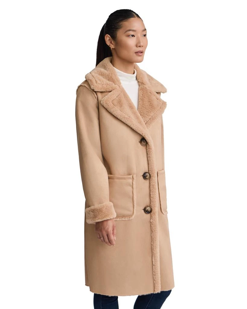 NVLT Women’s Longline Faux Shearling Coat 3