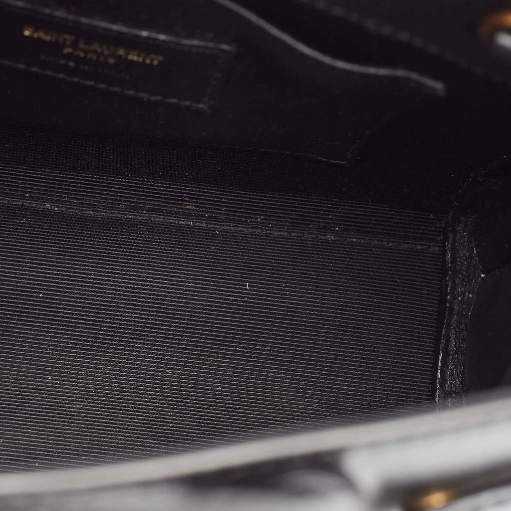 Yves Saint Laurent Saint Laurent Black/Beige Leather and Bamboo Woven Nano Sac De Jour Tote 7