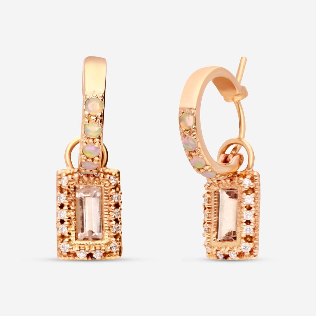 Armenta Armenta 14K Rose Gold & Grey Sterling Silver Huggie Earrings 20503