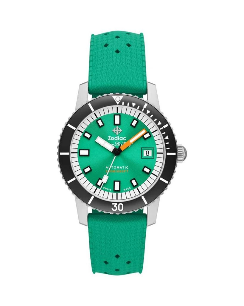 ZODIAC Compression Diver Automatic Rubber Strap Watch, 40mm 1