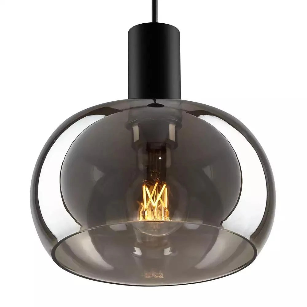 Possini Euro Design Rorie 8 1/2" Modern Pendant Ceiling Light Fixture Dining Room Over Table Kitchen Island Black Smoke Glass Mini 6