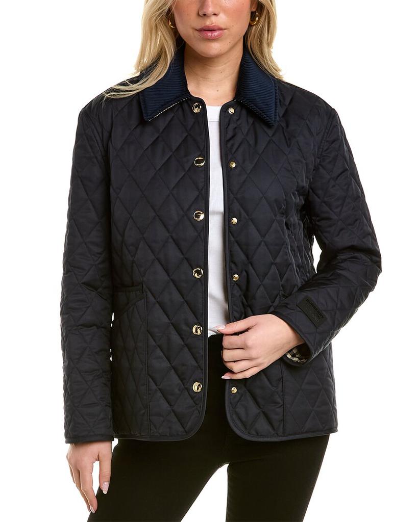 Burberry Corduroy Collar Diamond Quilted Jacket - Jackets