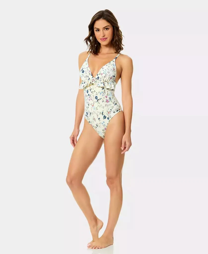 CeCe Women
s V-Neck Ruffle One-Piece Swimsuit 2