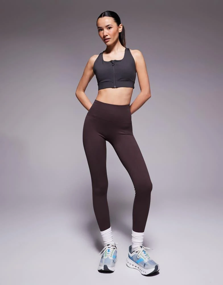 4505 4505 Petite seamless baby rib high waist gym leggings in raisin