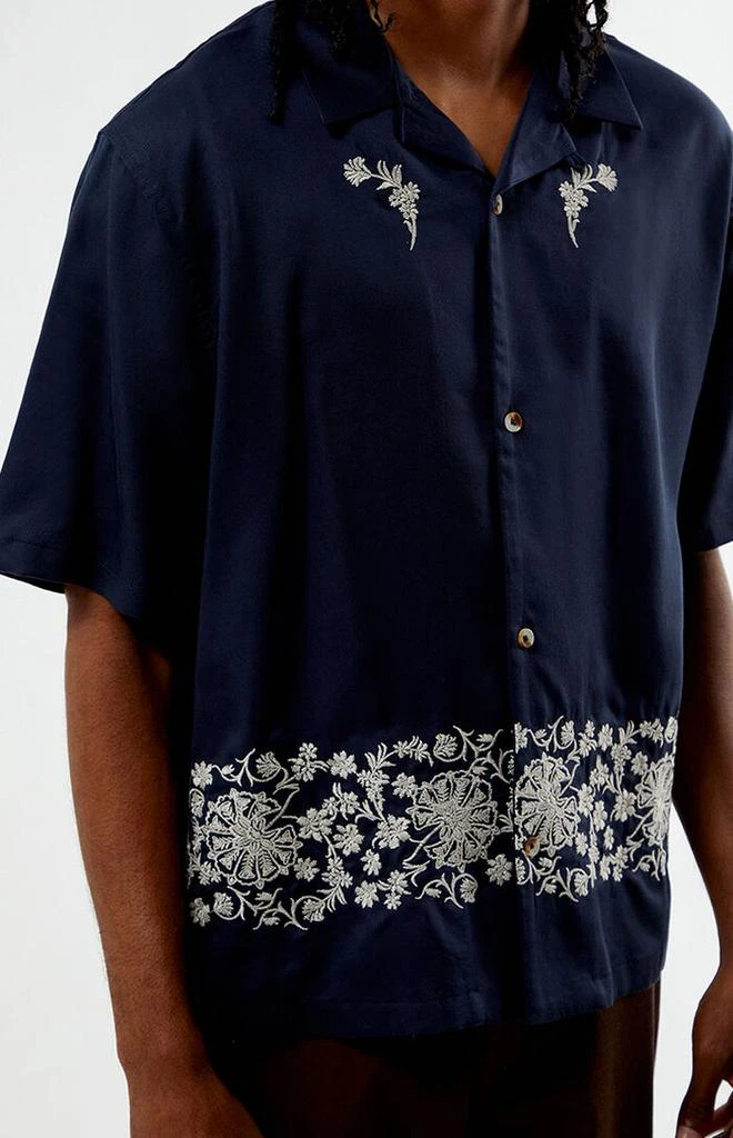 PacSun Navy Remi Oversized Resort Camp Shirt 3