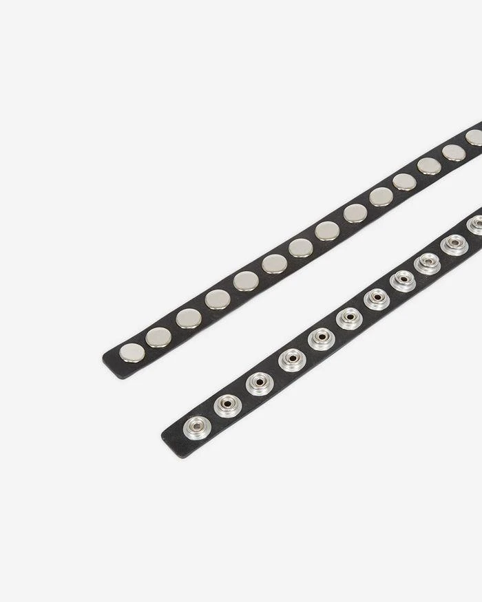 The Kooples Women's Thin Leather Snap Belt 3