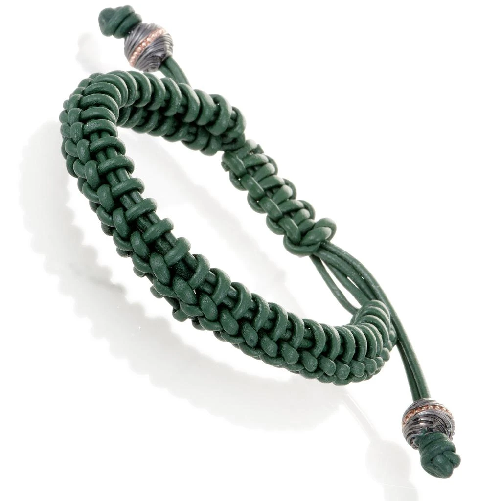 Stephen Webster No Regrets Unisex Green Leather and Gold Tone Silver Bracelet 1