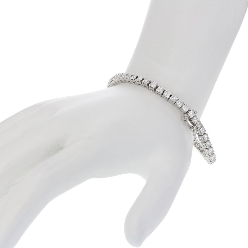 Vir Jewels 5 cttw Diamond Bracelet 14K White Gold Classic Tennis Round Prong Set 7 Inch