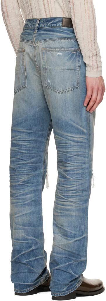 AMIRI Blue Pleated Denim Straight MX1 Jeans 3