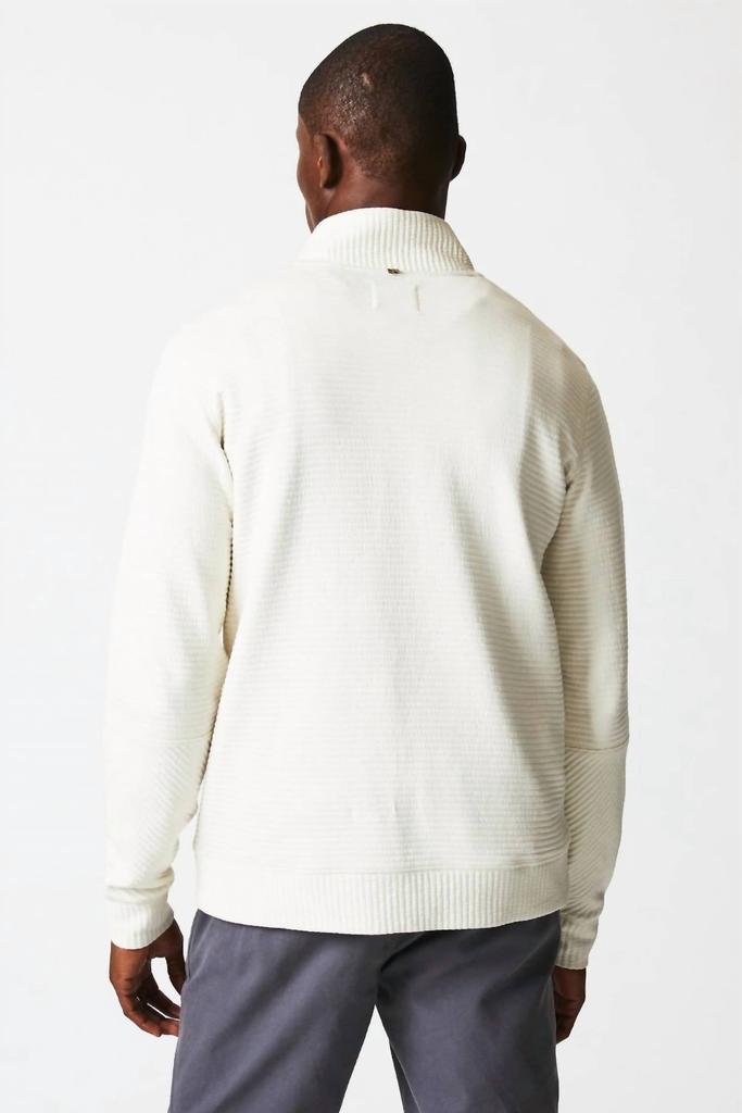 Billy Reid Quilted Half Zip In Tinted White