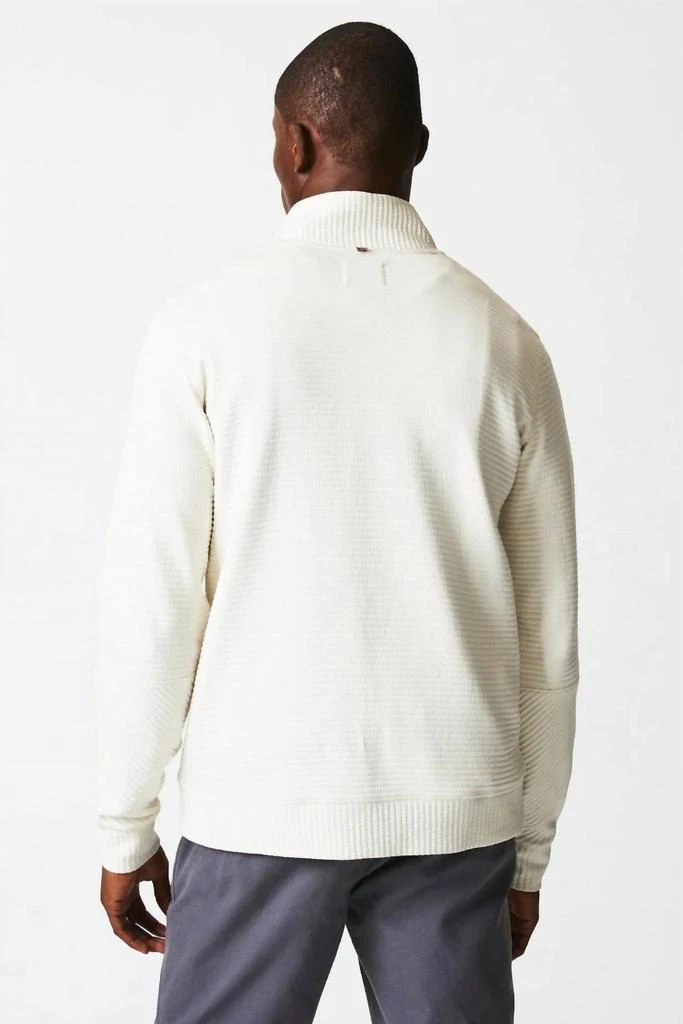 Billy Reid Quilted Half Zip In Tinted White 2
