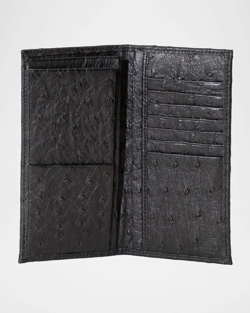 Abas Men's Pocket Secretary Wallet in Ostrich Leather 2