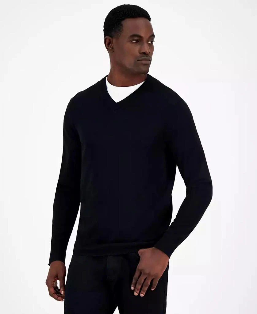 Alfani Men's Long-Sleeve V-Neck Merino Sweater, Created for Macy's 1