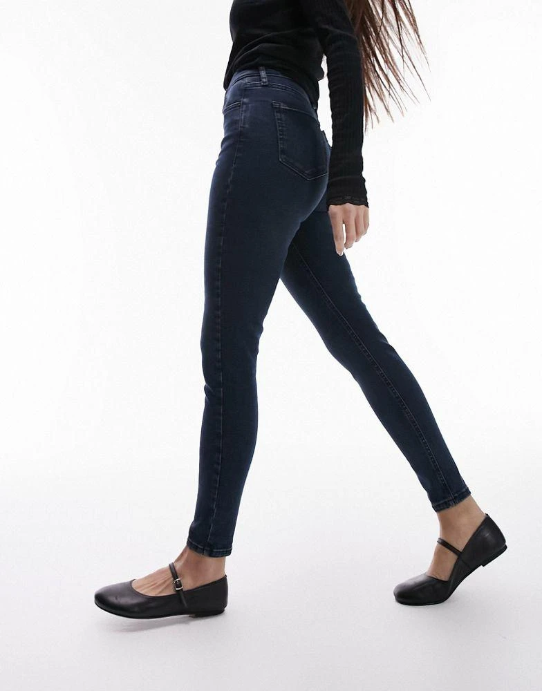 Topshop Topshop high rise Jamie jeans in blue black 3