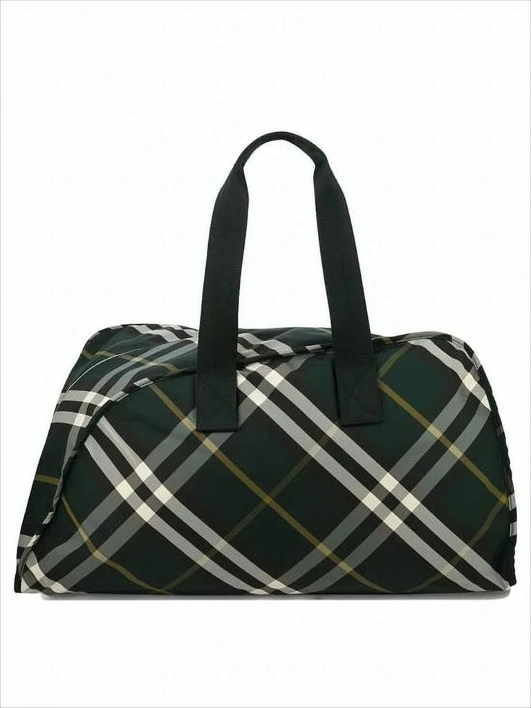 Burberry Check Pattern Nylon Duffle Bag