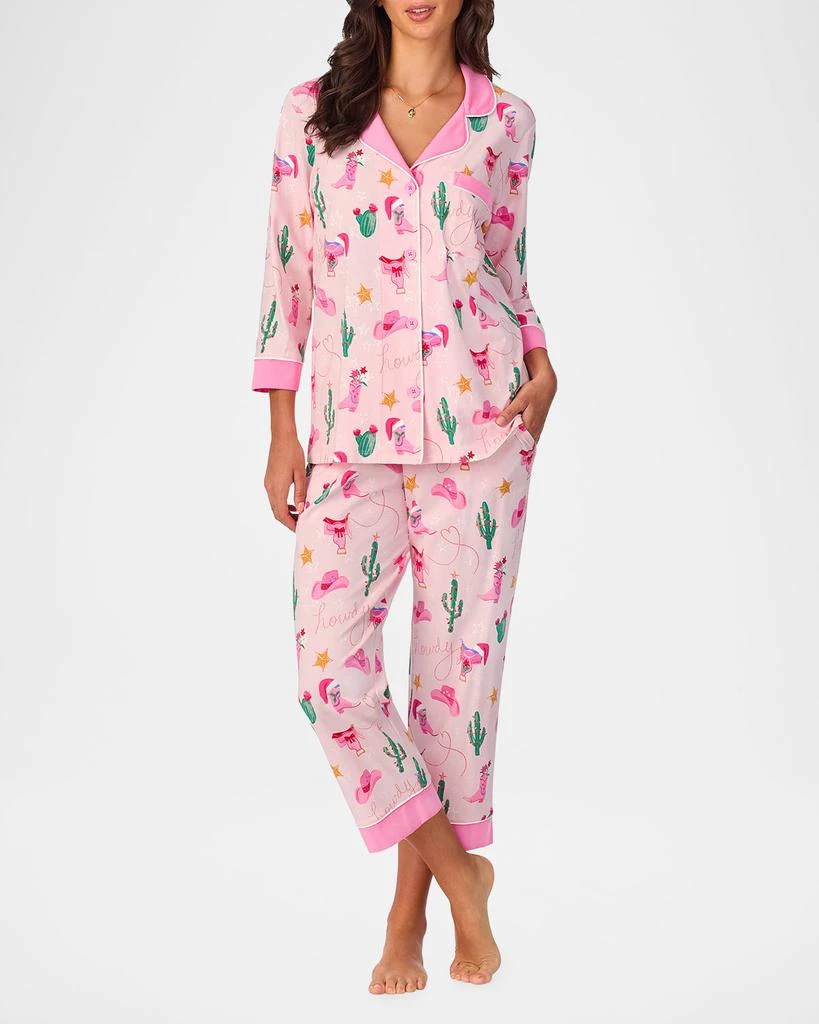 BedHead Pajamas Cropped Organic Cotton Jersey Pajama Set 2