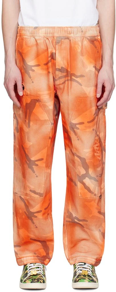 AAPE by A Bathing Ape Orange Camo Cargo Pants 1