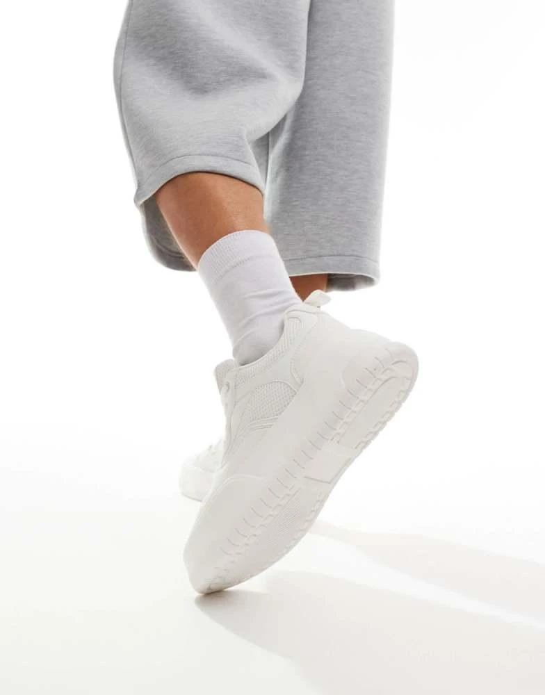 ASOS ASOS DESIGN lace up trainers in white with chunky sole 5