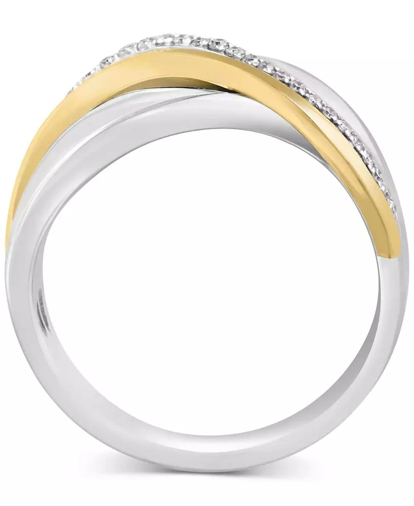 Effy EFFY® Diamond Crossover Statement Ring (1/10 ct. t.w.) in Sterling Silver & 14k Gold-Plate 4