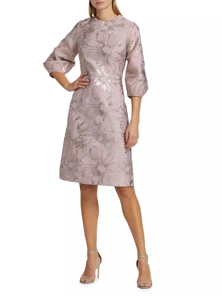 Teri Jon Floral Jacquard A-Line Dress 2