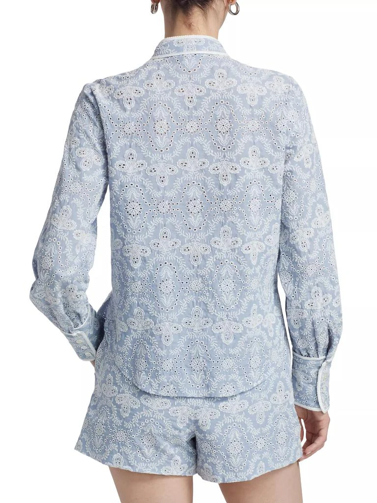 VERONICA BEARD Thorp Cotton Eyelet Blouse 5