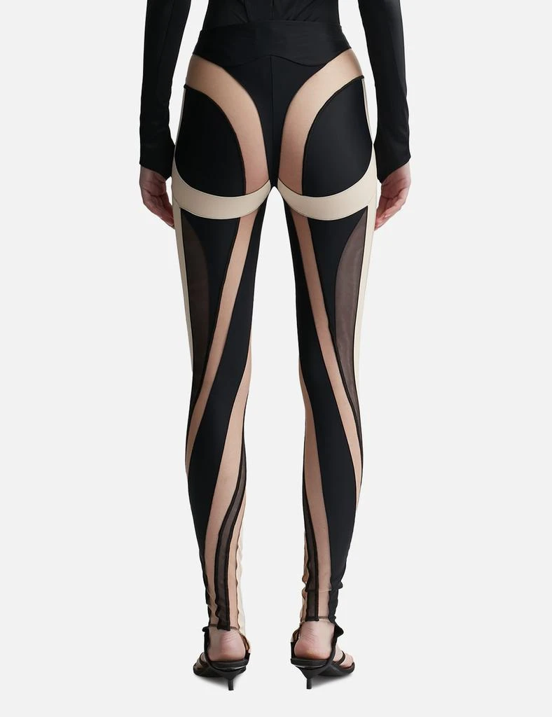 Mugler Sheer Spiral Leggings 3