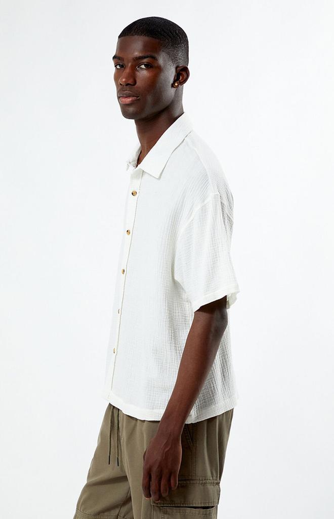 PacSun Cream Boxy Button Down Shirt