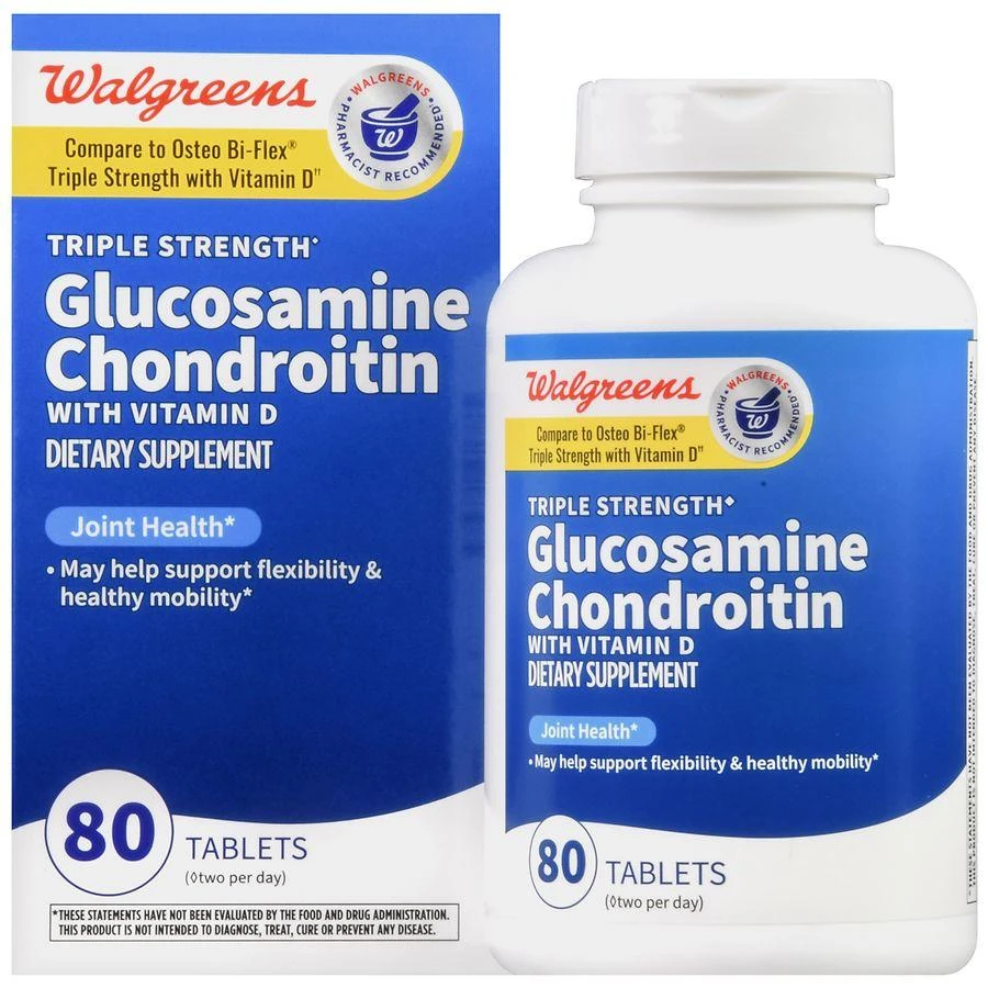 Walgreens Glucosamine Chondroitin with Vitamin D Tablets Triple Strength (40 days) 1